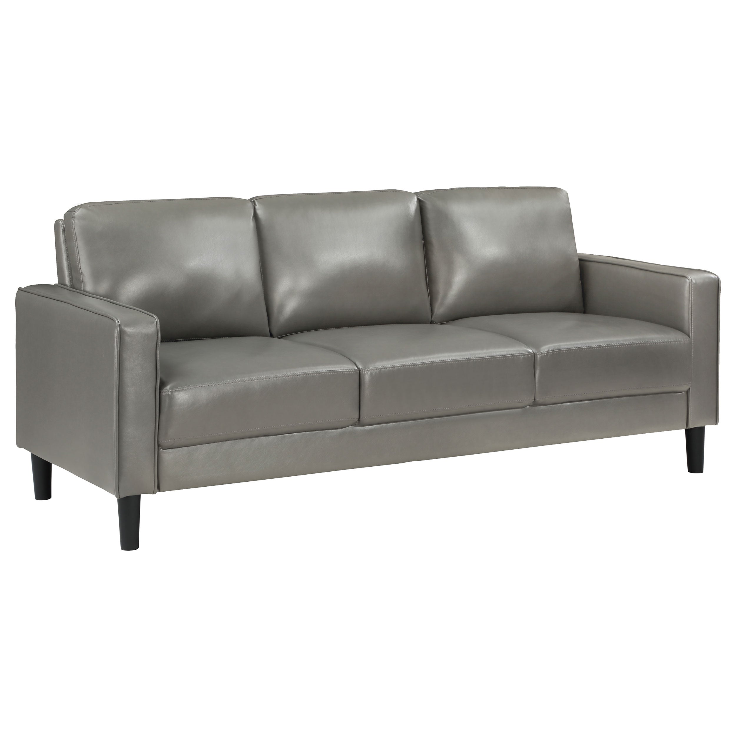 Ruth 2-piece Upholstered Track Arm Sofa Set Black