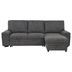 Demko Sleeper Sectional Sofa with Speaker and Storage Chaise Granite