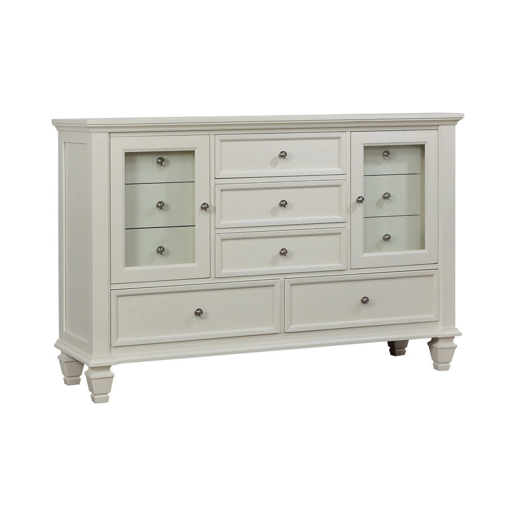 Sandy Beach 4-piece Eastern King Bedroom Set Cream White