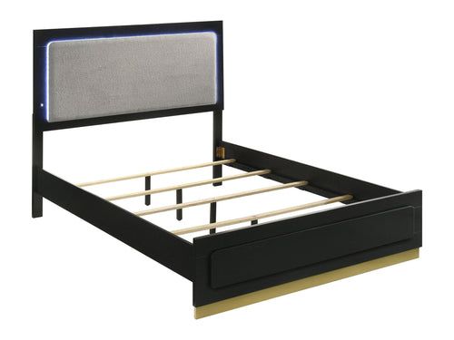 Caraway Wood Eastern King LED Panel Bed White