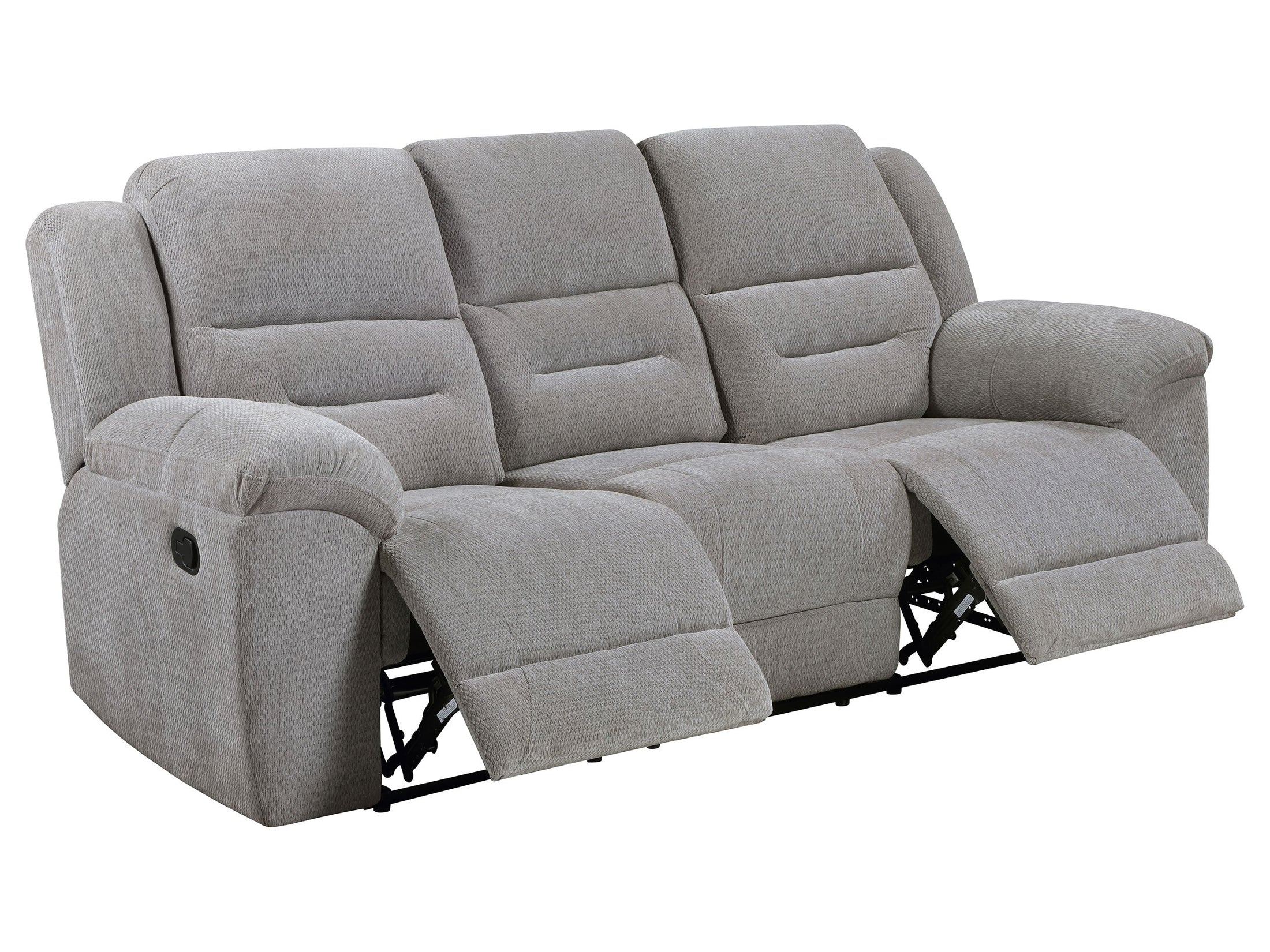 Gilson 2-piece Chenille Upholstered Reclining Sofa Set Grey