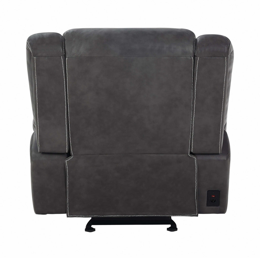 Conrad Upholstered Padded Arm Glider Recliner Grey