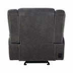 Conrad Upholstered Padded Arm Glider Recliner Grey