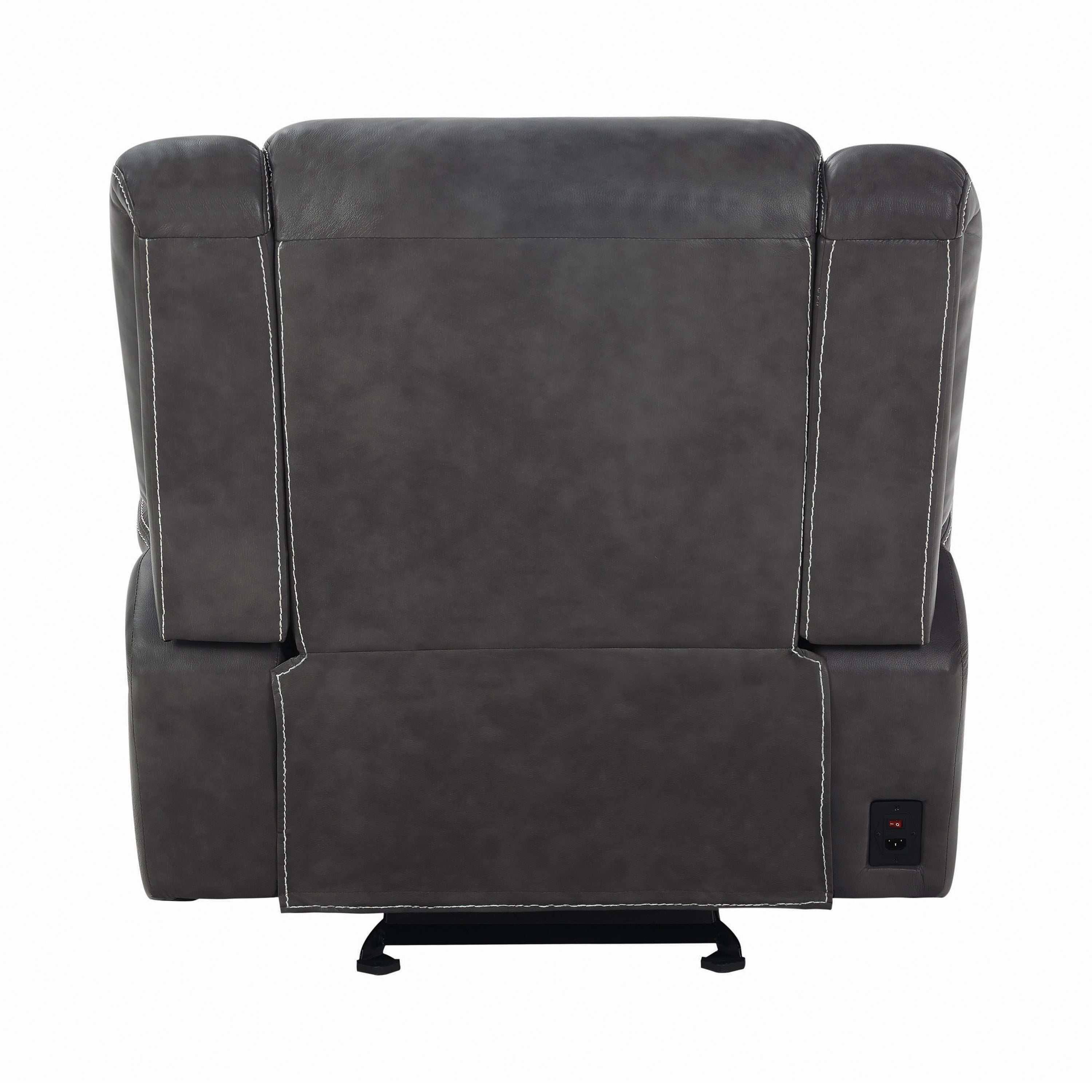 Conrad Upholstered Padded Arm Glider Recliner Grey