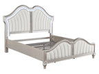 Evangeline Wood California King LED Panel Bed Silver Oak