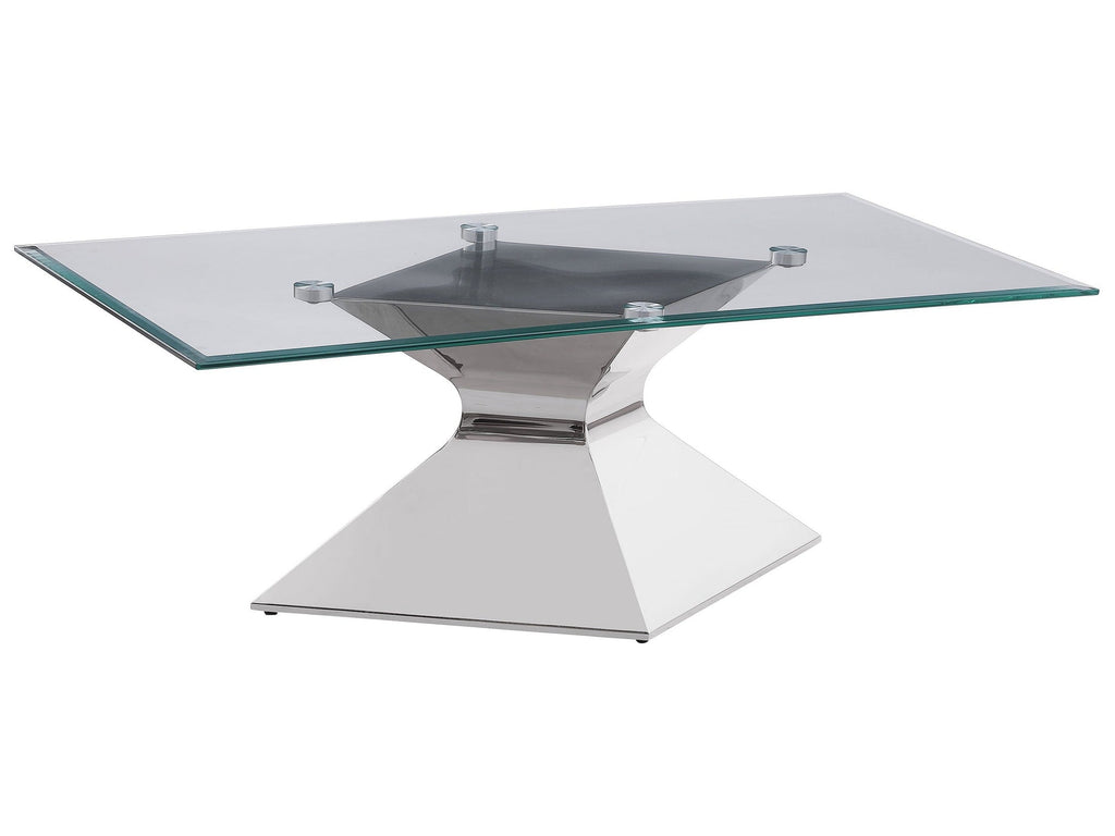 Jenny Glass Top Stainless Steel Coffee Table Chrome