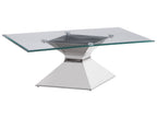 Jenny Glass Top Stainless Steel Coffee Table Chrome