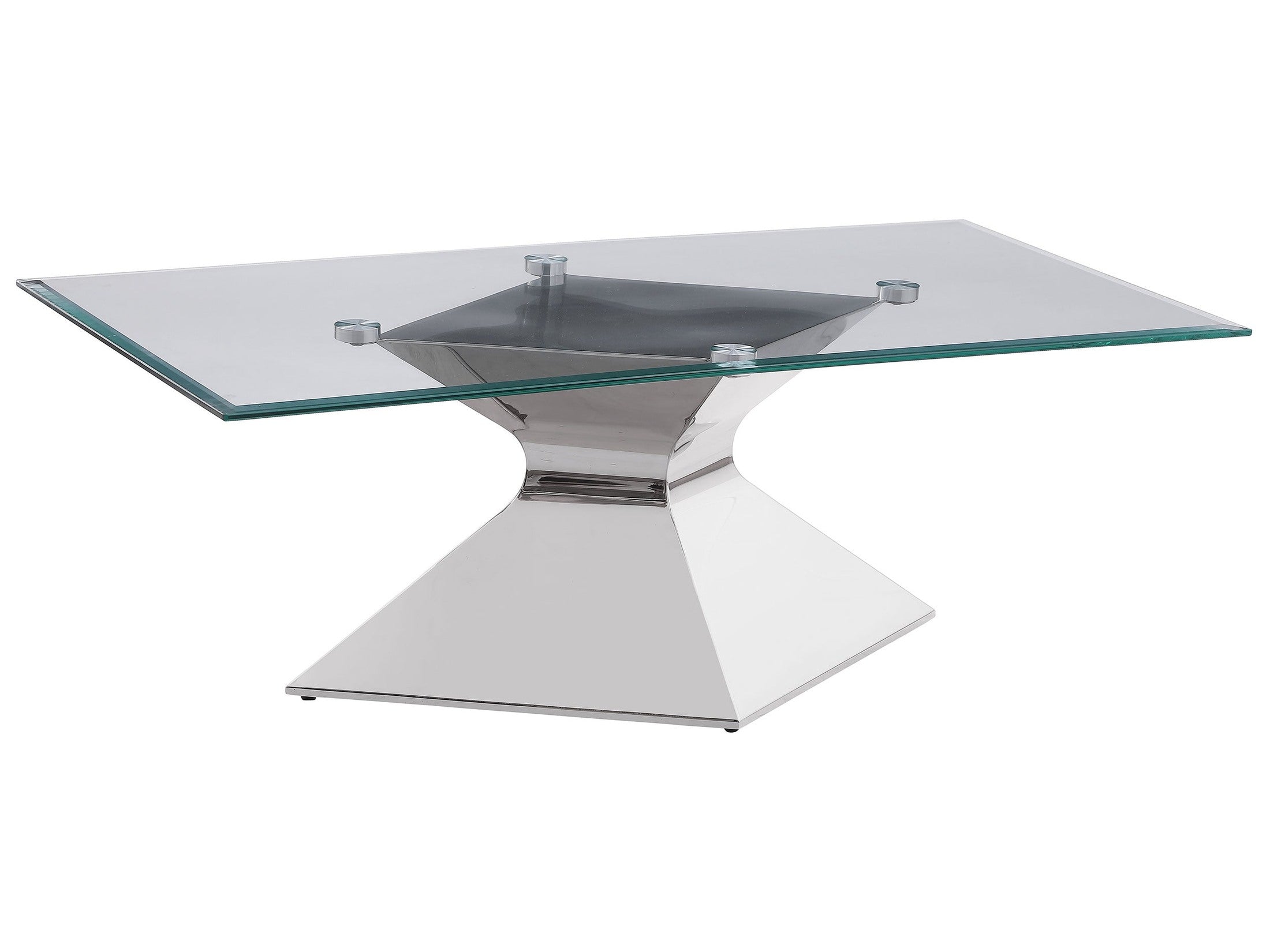 Jenny Glass Top Stainless Steel Coffee Table Chrome