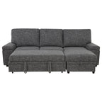 Demko Sleeper Sectional Sofa with Speaker and Storage Chaise Granite