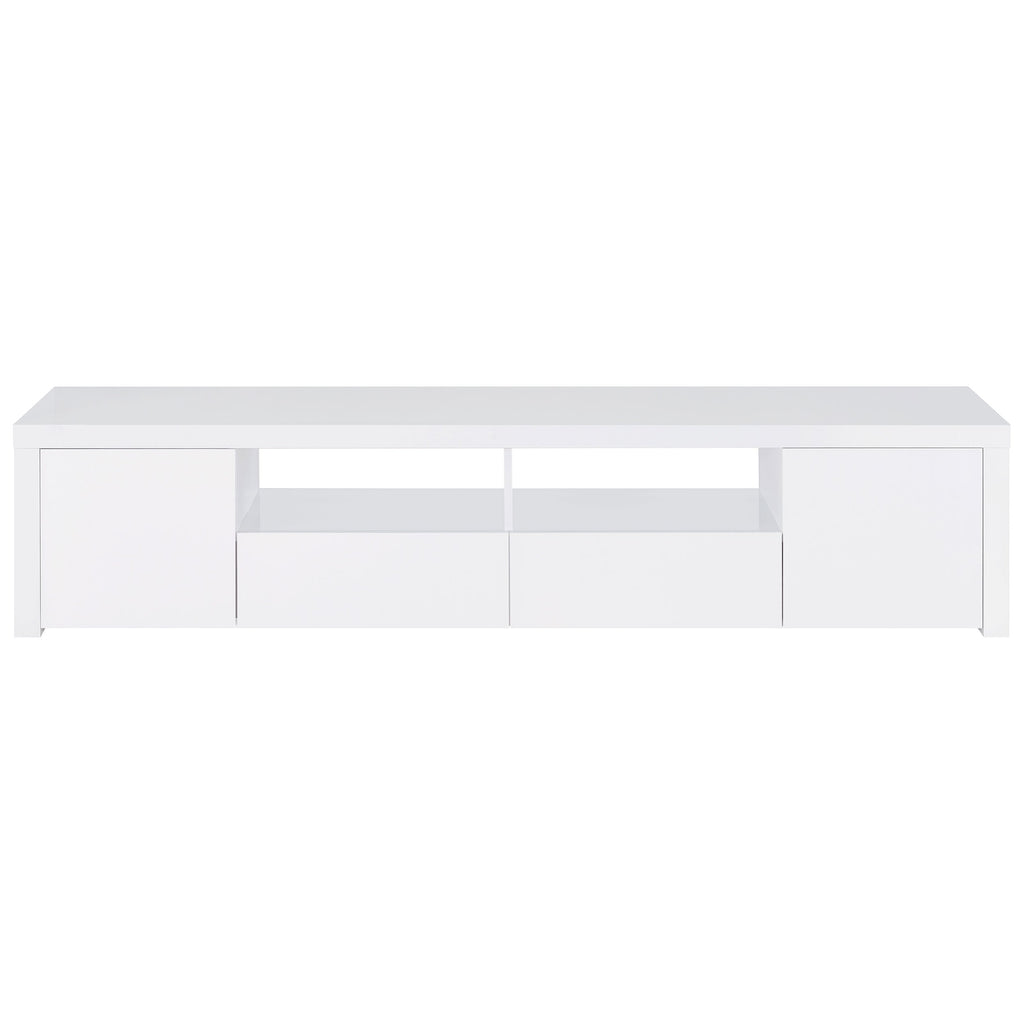 Jude 2-door Engineered Wood 79-inch TV Stand High Gloss White