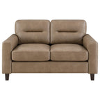 Scotland 2-piece Faux Leather Upholstered Sofa Set Black
