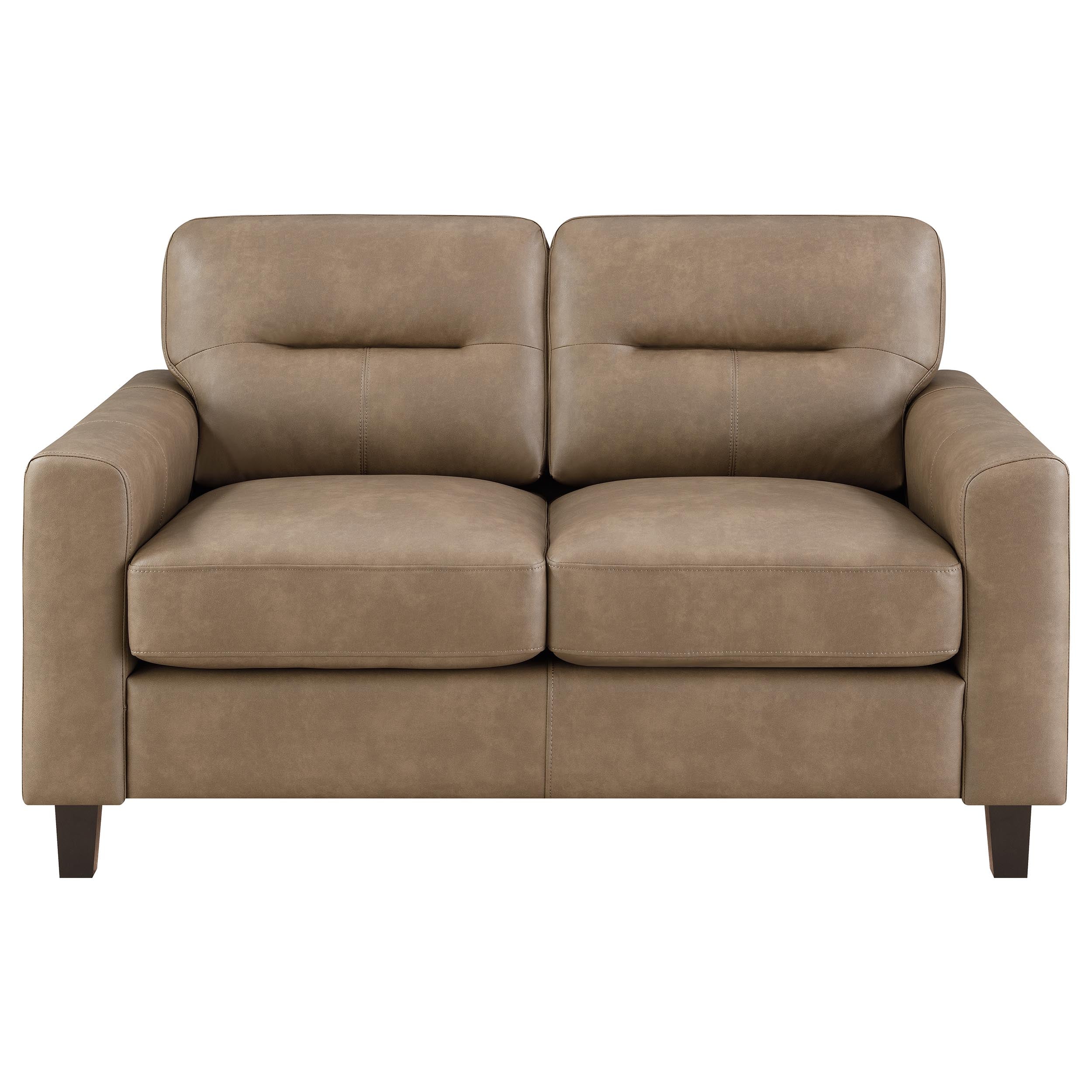 Scotland 2-piece Faux Leather Upholstered Sofa Set Black