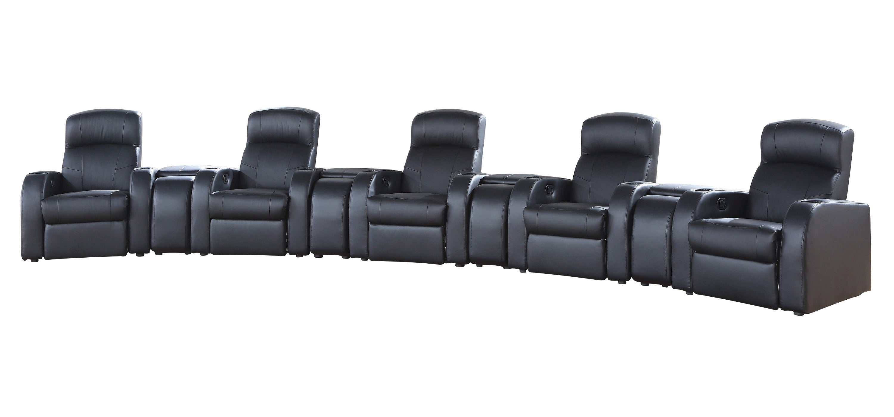 Cyrus Upholstered Track Arm Recliner Black