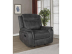 Lawrence Upholstered Padded Arm Glider Recliner Charcoal