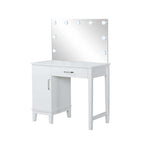 Elijah Vanity Set with Lighting & Stool White and Dark Grey