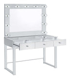 Umbridge 3-drawer Vanity Set with Lighting Chrome and White