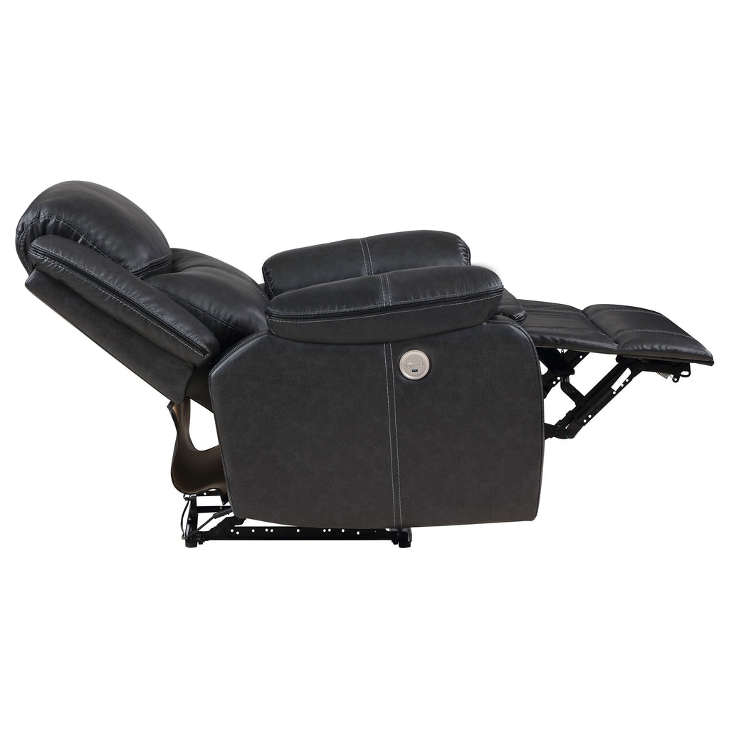 Sycamore Upholstered Power Recliner Chair Dark Brown