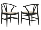 Crestmont Wood Wishbone Dining Side Chair Black (Set of 2)