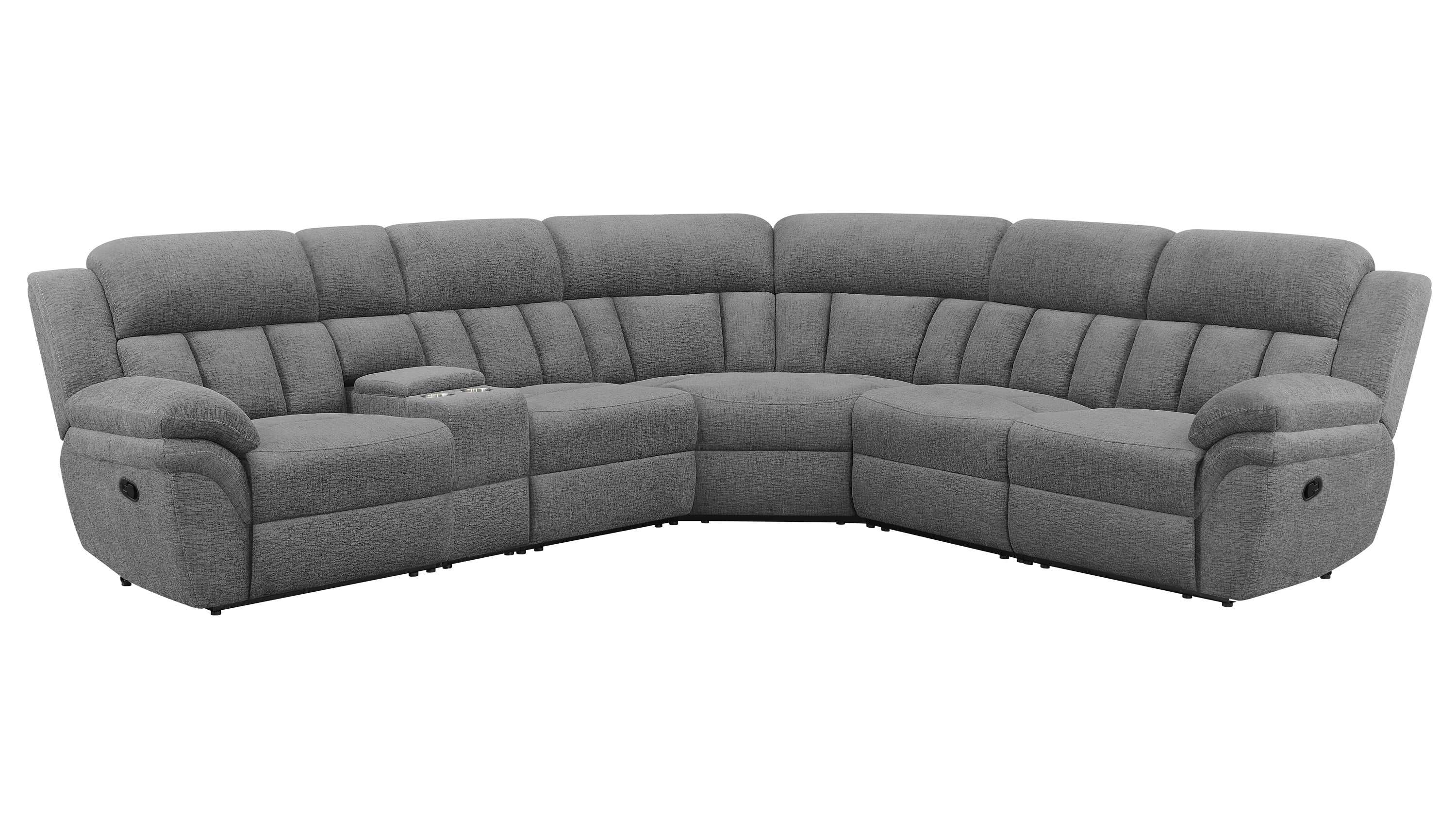 Bahrain 6-piece Modular Reclining Sectional Sofa Charcoal