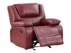 Camila Upholstered Glider Recliner Chair Red