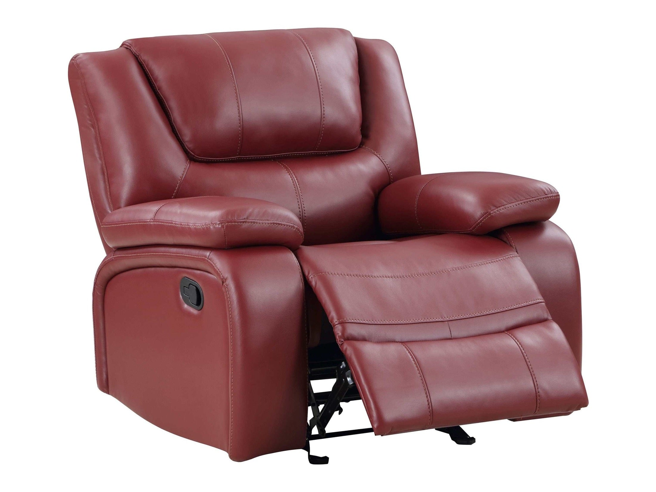 Camila Upholstered Glider Recliner Chair Red
