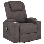 Louie Chenille Upholstered Power Lift Massage Chair Grey