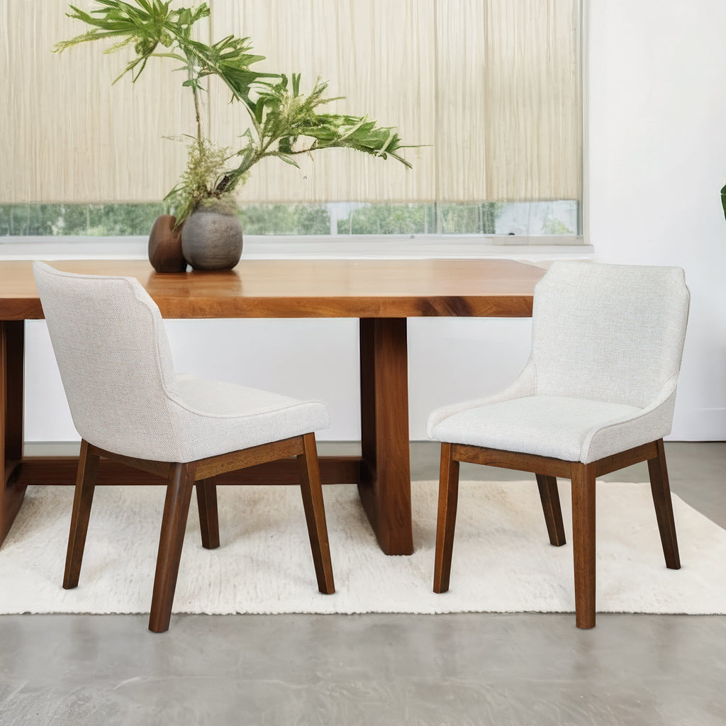 Ellis Dining Chair Set of 2 - Beige Fabric