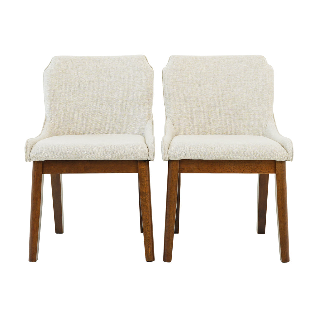 Ellis Dining Chair Set of 2 - Beige Fabric