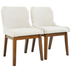 Ellis Dining Chair Set of 2 - Beige Fabric