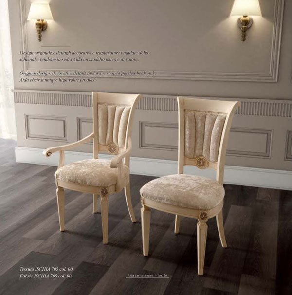 ESF Furniture - Aida Arm Chair (Set of 2) in Ivory - AIDA-AC