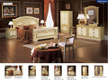 ESF Furniture - Aida 7 Piece Queen Panel Bedroom Set in Ivory-Gold - AIDABEDQ.S-7SET