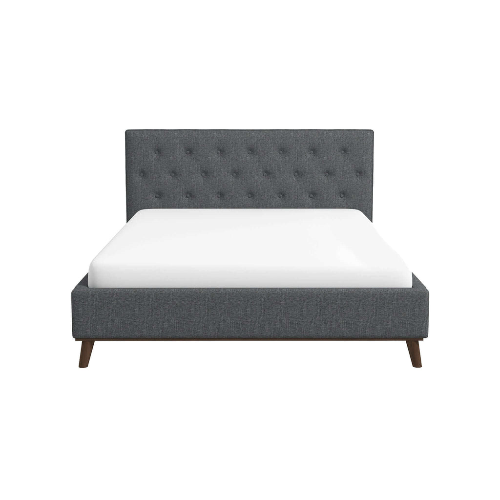 Graceville Dark Grey Fabric Platform King Bed