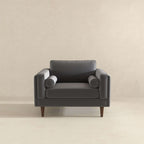 Amber Grey Velvet Lounge Chair