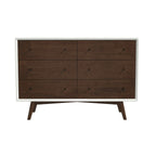Caroline Mid-Century Modern White Dresser 6 Drawer