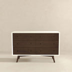 Caroline Mid-Century Modern White Dresser 6 Drawer