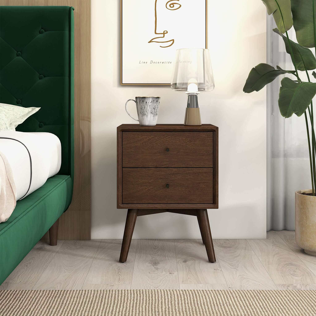 Caroline Walnut Night Stand 2-Drawer