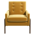 Cole Solid Wood Beige Velvet Lounge Chair