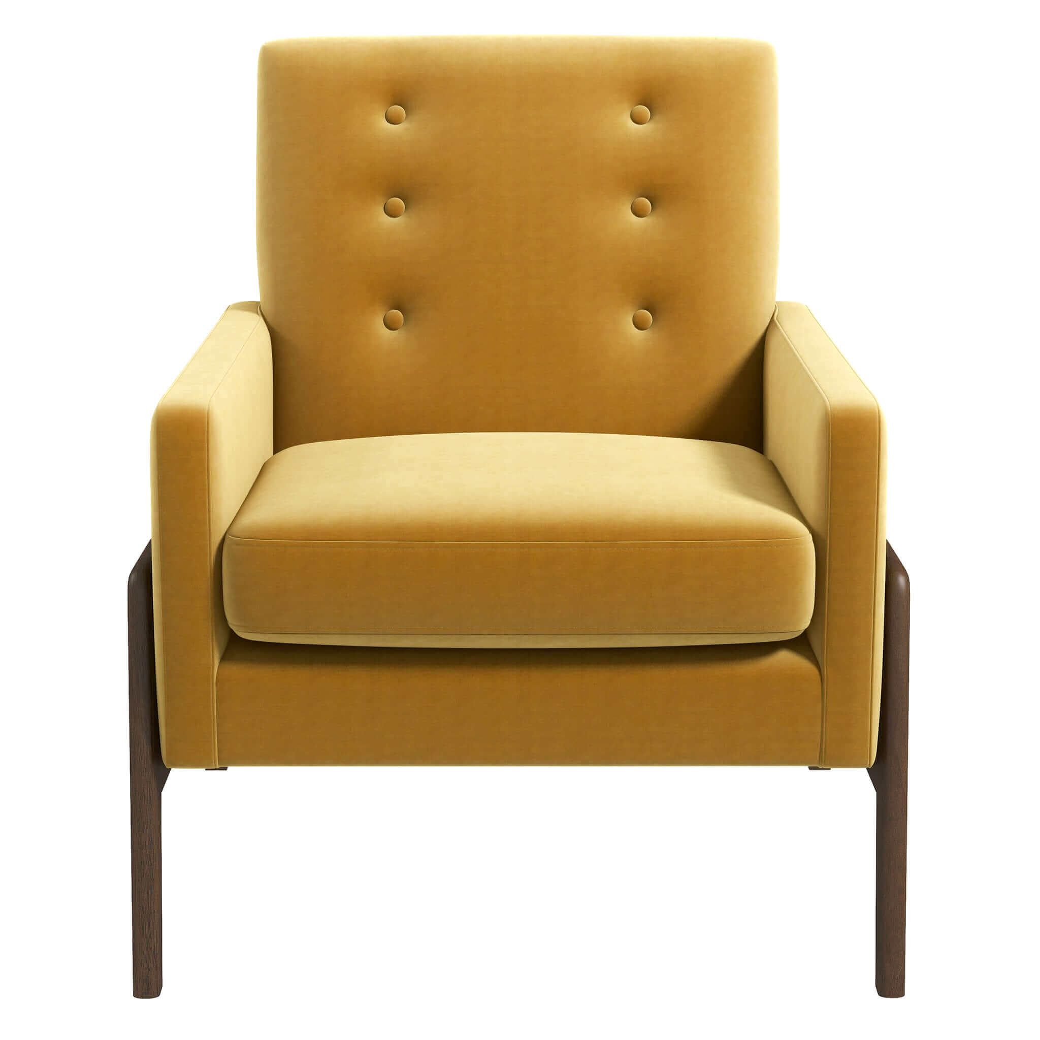 Cole Solid Wood Beige Velvet Lounge Chair