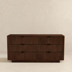 Lola Mid Century Modern Walnut Dresser With 6 Drawers