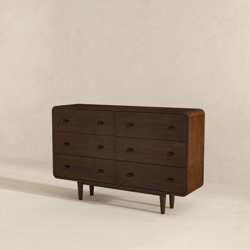 Alexa Mid Century Modern Dresser 6 Drawers