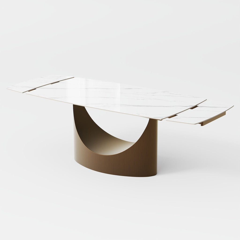 Aman Extendable Glossy White Dining Table