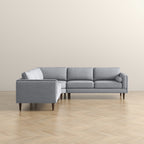 Amber Light Grey Fabric Corner Sectional Sofa