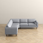 Amber Light Grey Fabric Corner Sectional Sofa