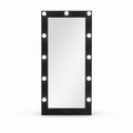 Angel black full-length mirror with eleven lights and power outlet