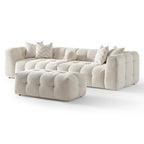 Alana Tufted Ivory Chenille Modular Sectional Sofa