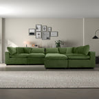 Hayward Olive Green Velvet Modular Sectional Sofa