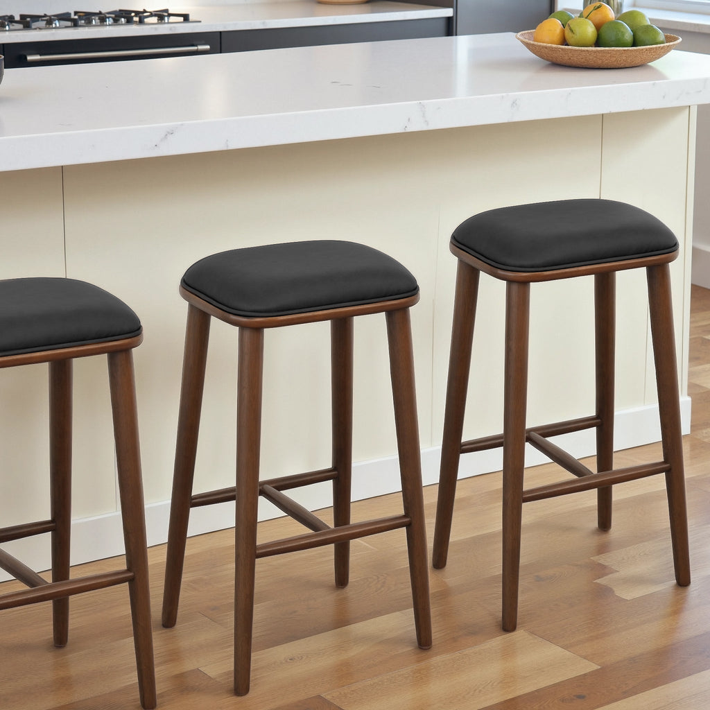 Jason Black PU Leather Bar Stool