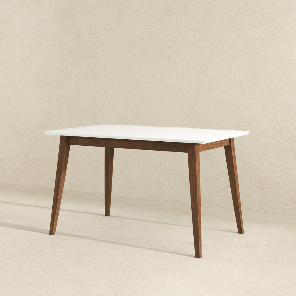 Levi Modern Style Solid Wood Rectangular White Top Dining Table 47"