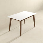 Levi Modern Style Solid Wood Rectangular White Top Dining Table 47"