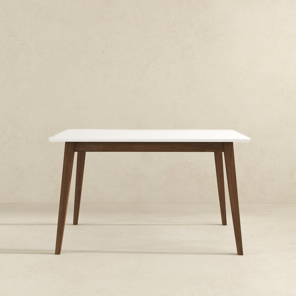 Levi Modern Style Solid Wood Rectangular White Top Dining Table 47"